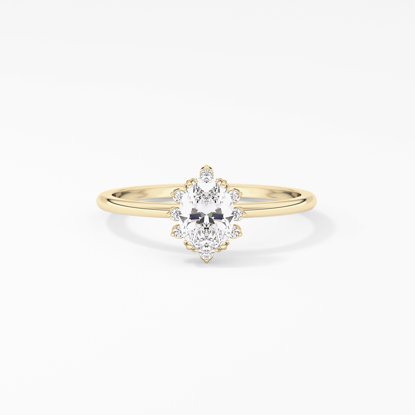 Emerald Solitaire Lab Grown Diamond Engagement Ring