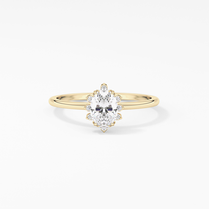 Emerald Solitaire Lab Grown Diamond Engagement Ring