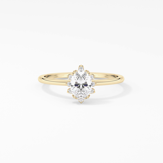 Emerald Solitaire Lab Grown Diamond Engagement Ring