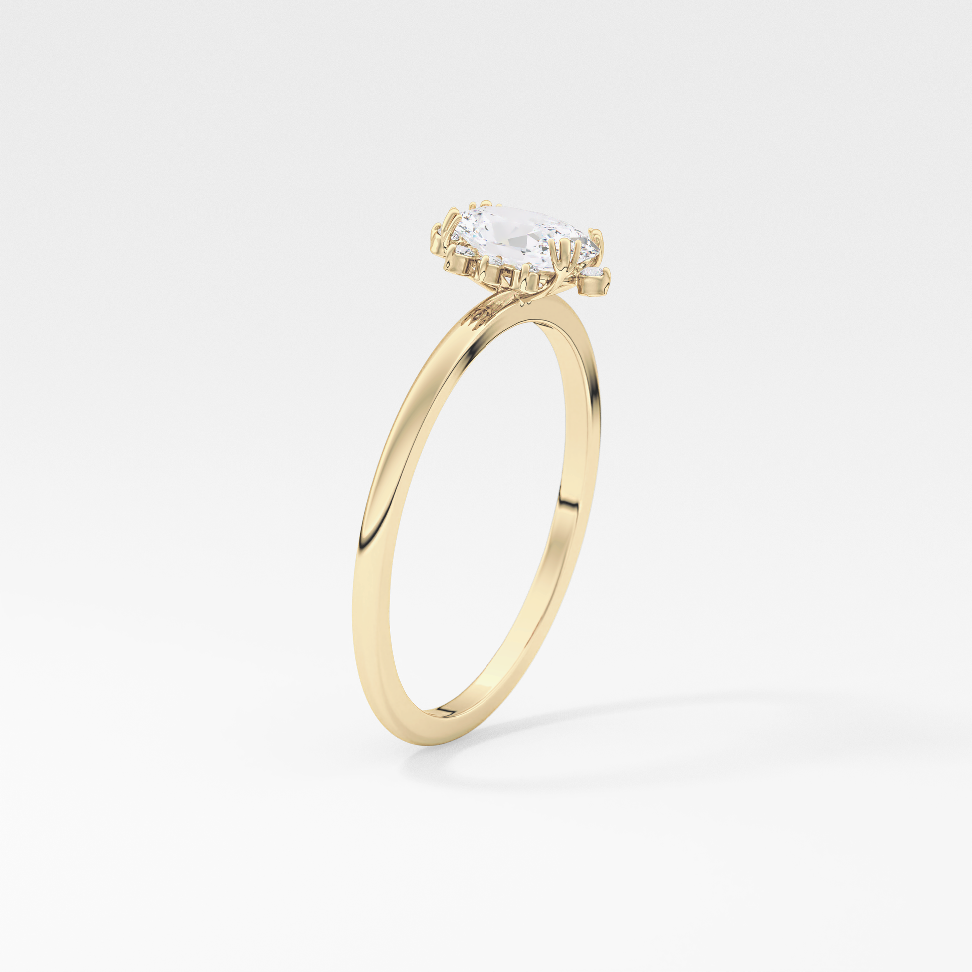 Emerald Solitaire Lab Grown Diamond Engagement Ring