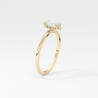 Emerald Solitaire Lab Grown Diamond Engagement Ring
