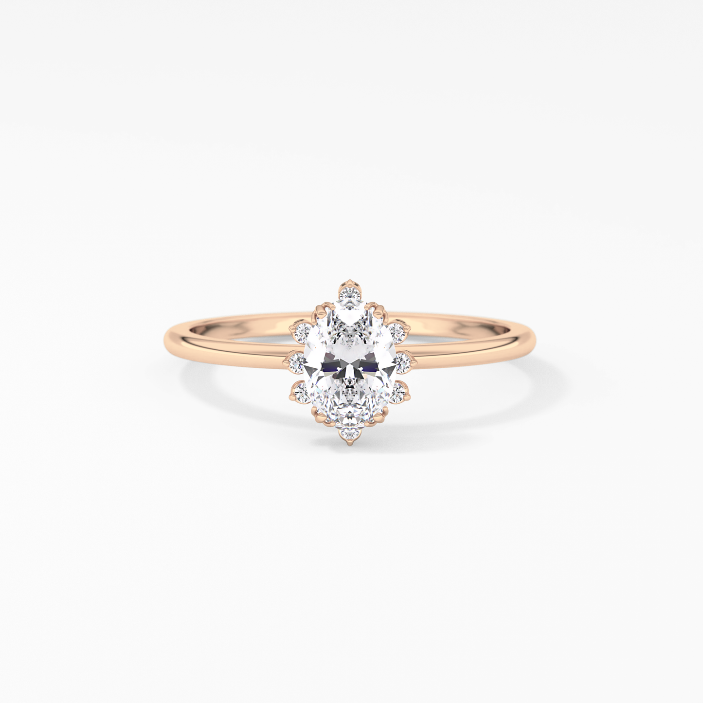 Emerald Solitaire Lab Grown Diamond Engagement Ring