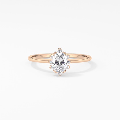 Emerald Solitaire Lab Grown Diamond Engagement Ring
