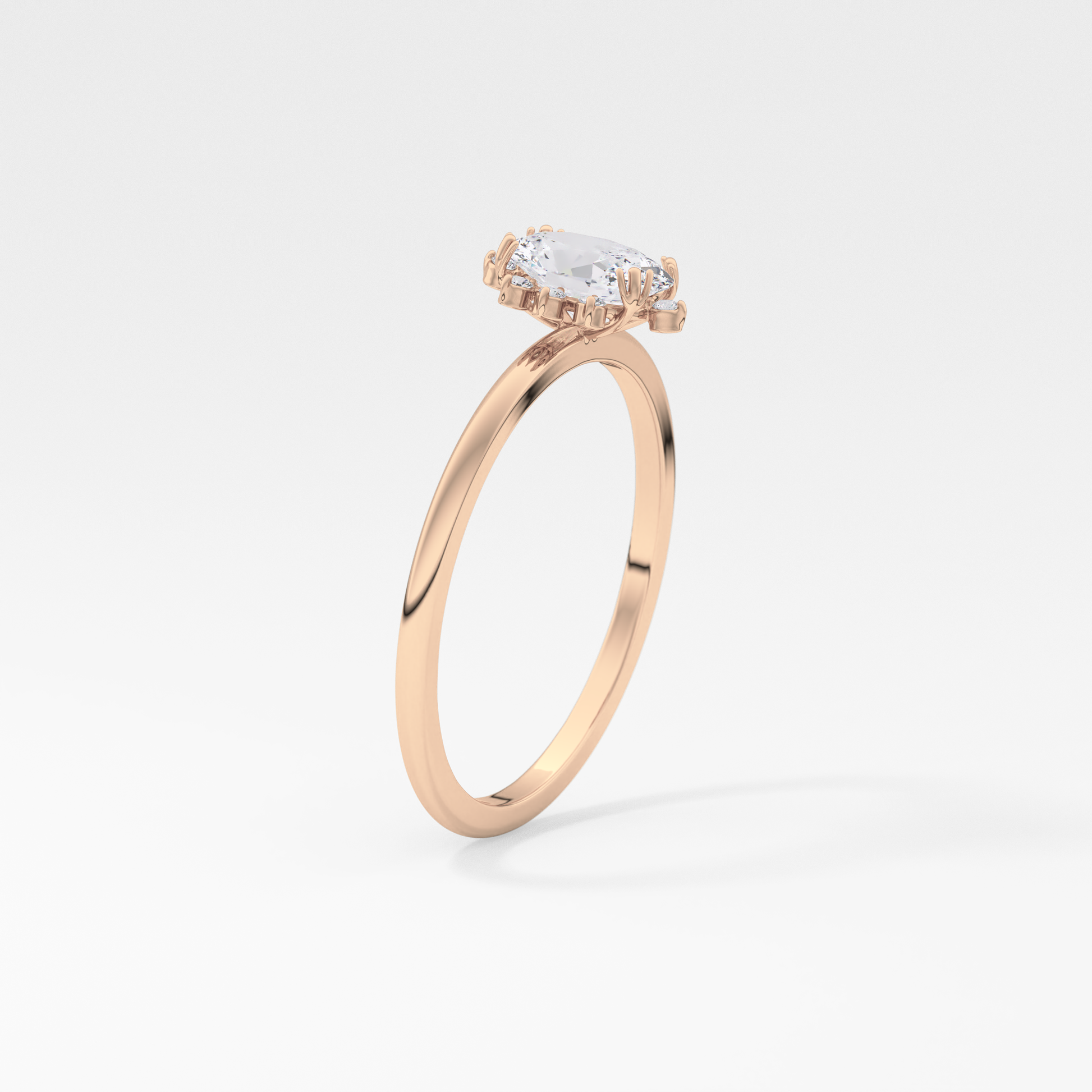 Emerald Solitaire Lab Grown Diamond Engagement Ring