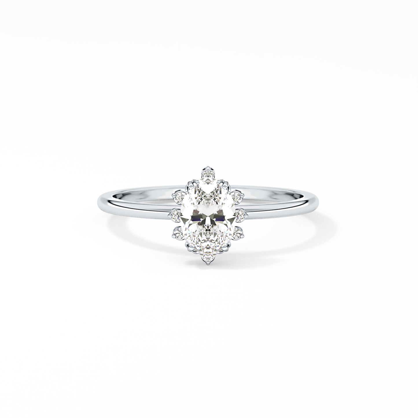 Emerald Solitaire Lab Grown Diamond Engagement Ring