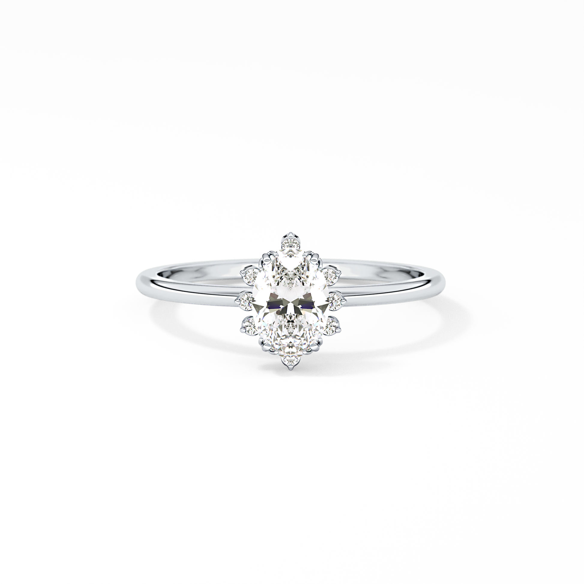 Emerald Solitaire Lab Grown Diamond Engagement Ring