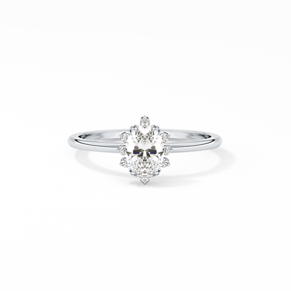Emerald Solitaire Lab Grown Diamond Engagement Ring