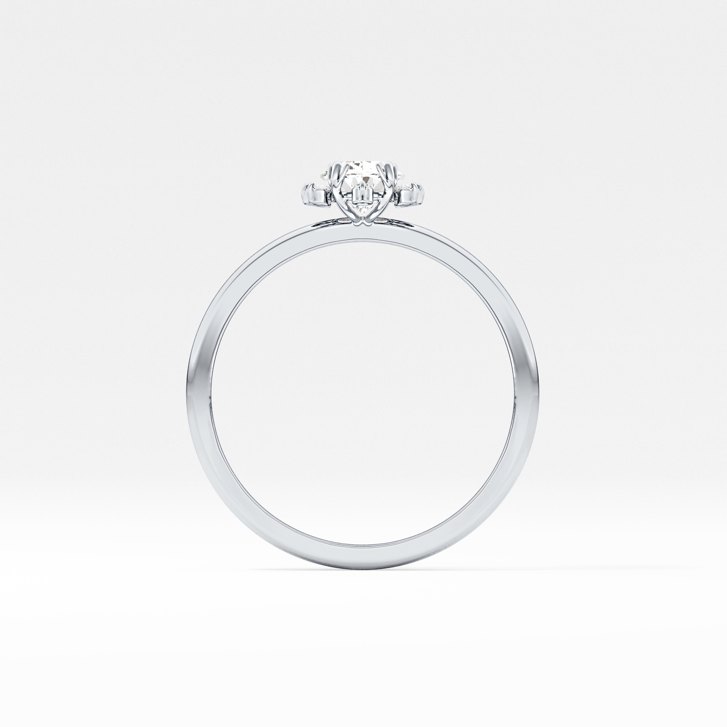 Emerald Solitaire Lab Grown Diamond Engagement Ring