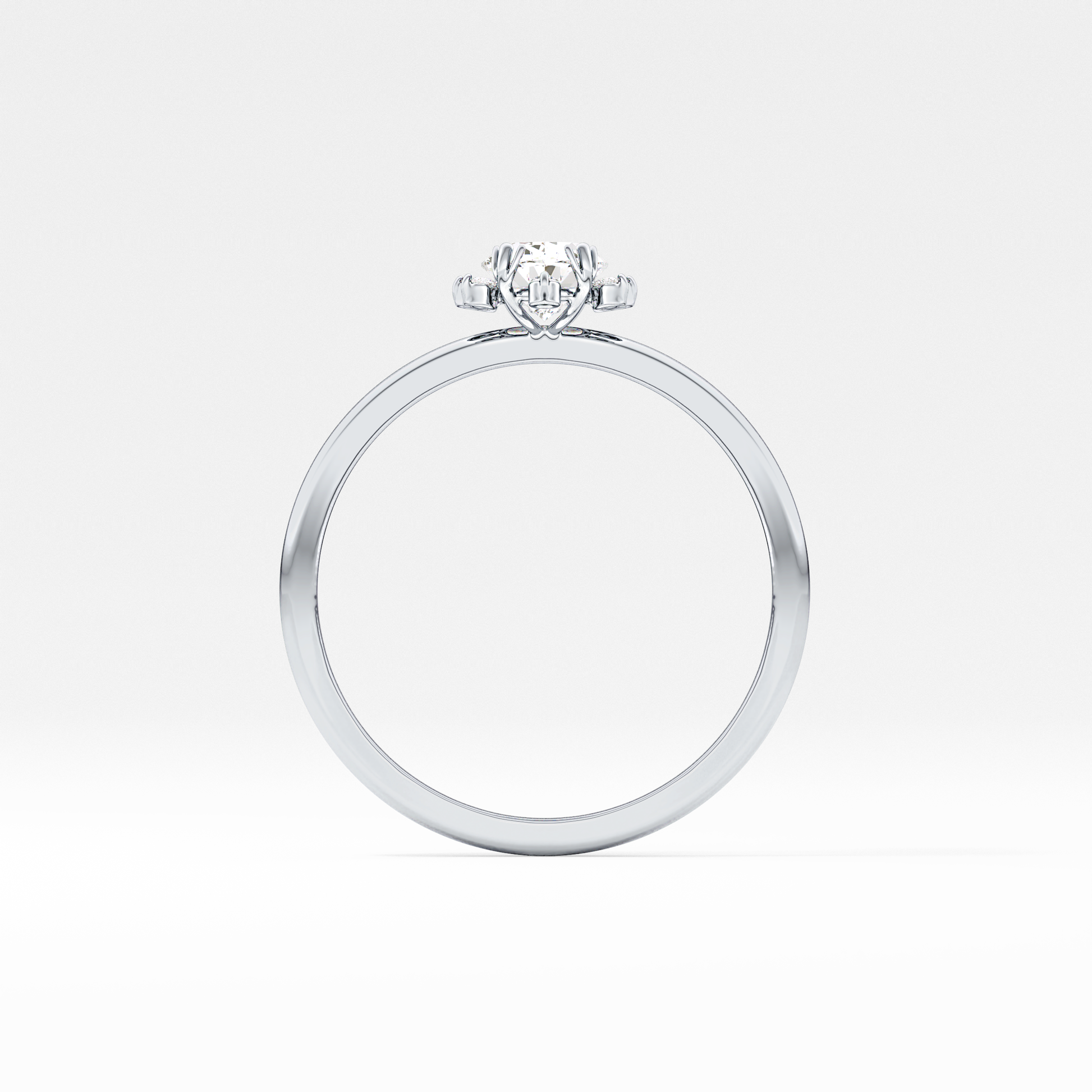 Emerald Solitaire Lab Grown Diamond Engagement Ring