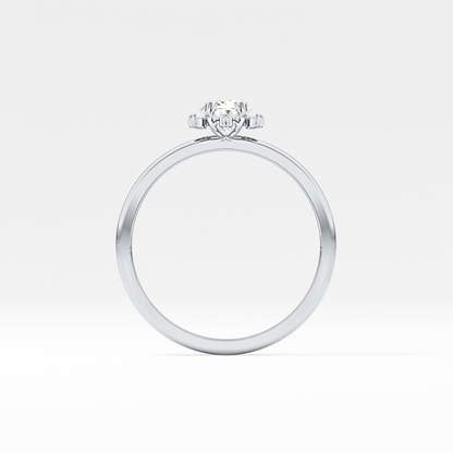 Emerald Solitaire Lab Grown Diamond Engagement Ring