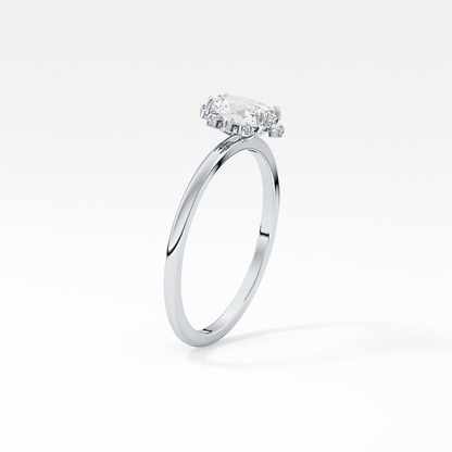 Emerald Solitaire Lab Grown Diamond Engagement Ring
