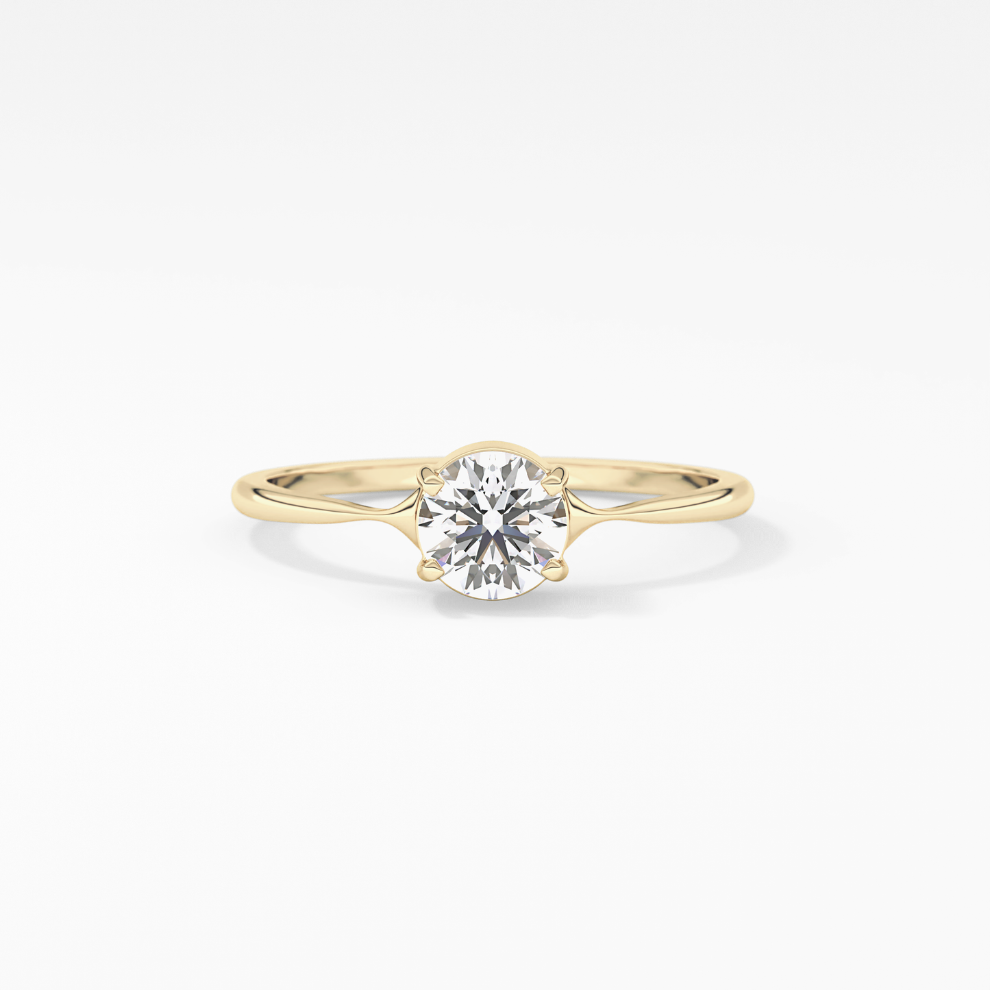 Emerald Solitaire Lab Grown Diamond Engagement Ring