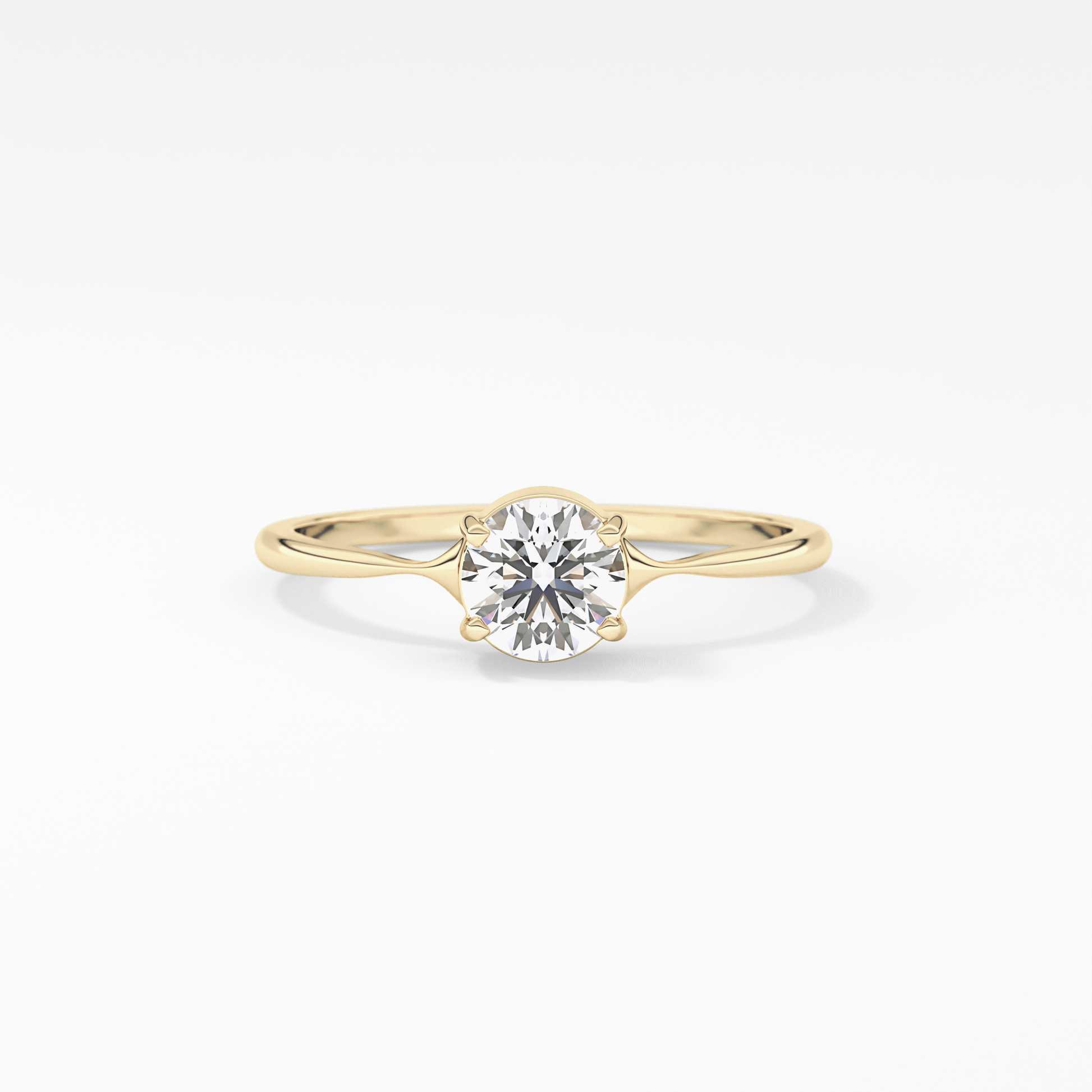 Emerald Solitaire Lab Grown Diamond Engagement Ring