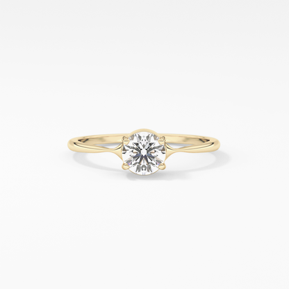 Emerald Solitaire Lab Grown Diamond Engagement Ring