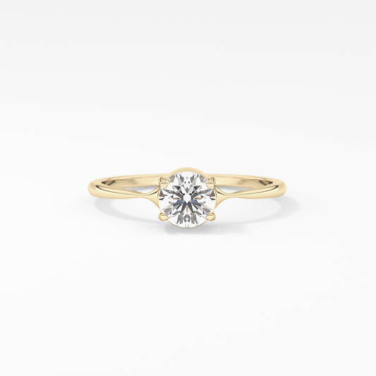 Emerald Solitaire Lab Grown Diamond Engagement Ring