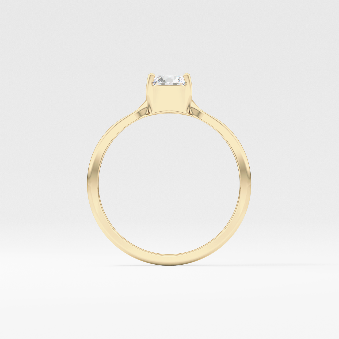 Emerald Solitaire Lab Grown Diamond Engagement Ring