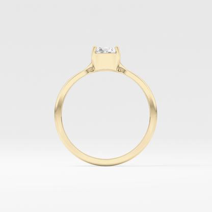 Emerald Solitaire Lab Grown Diamond Engagement Ring