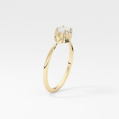 Emerald Solitaire Lab Grown Diamond Engagement Ring