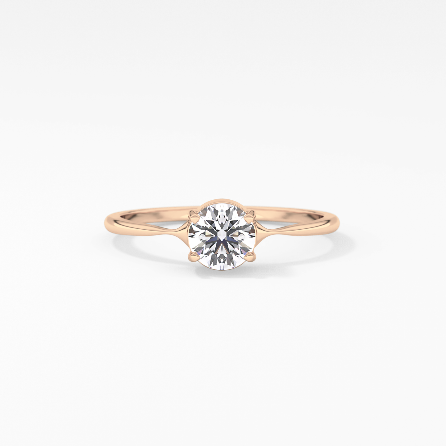 Emerald Solitaire Lab Grown Diamond Engagement Ring