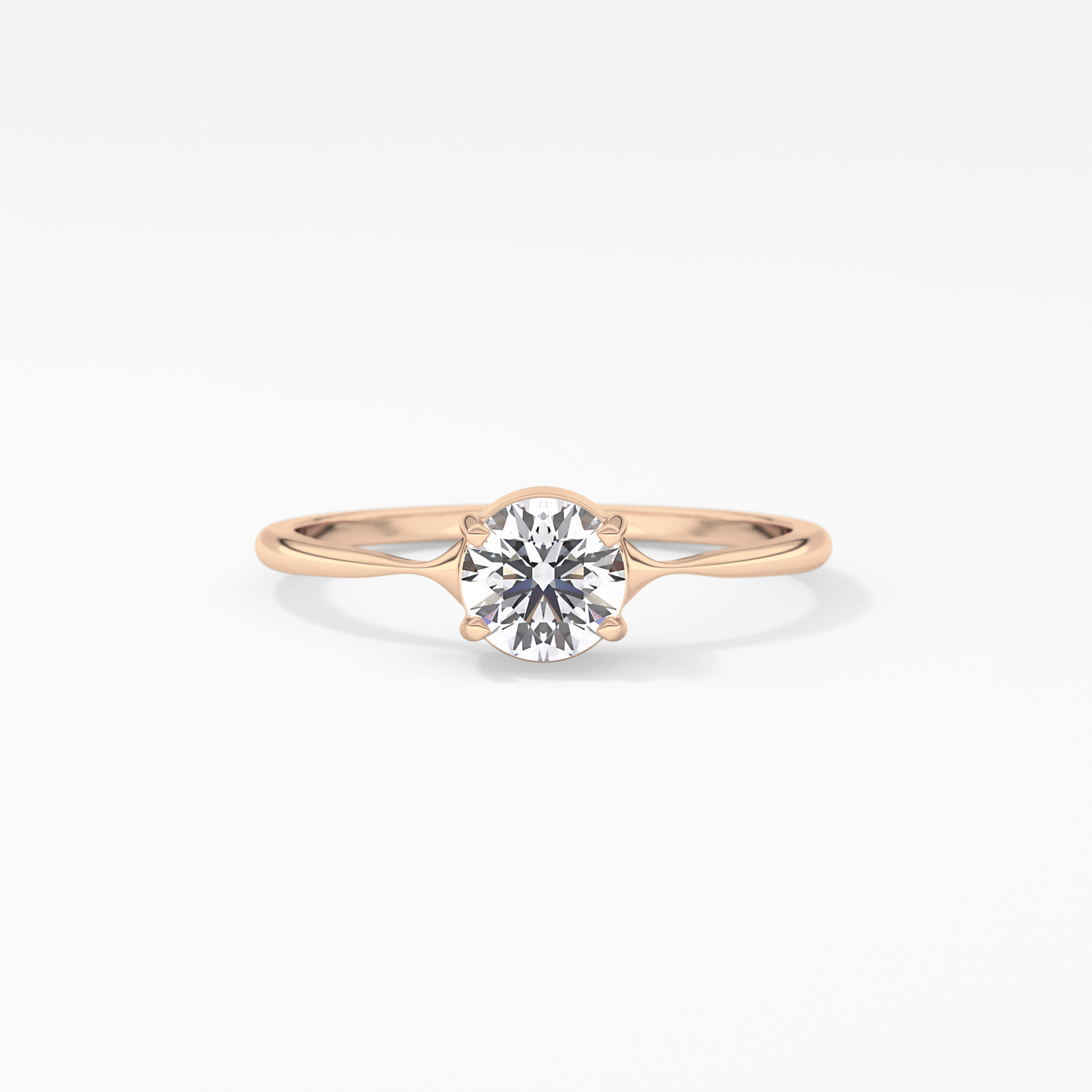 Emerald Solitaire Lab Grown Diamond Engagement Ring