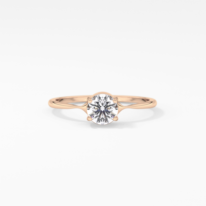 Emerald Solitaire Lab Grown Diamond Engagement Ring