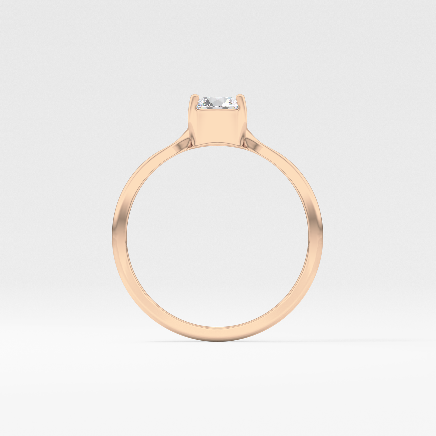 Emerald Solitaire Lab Grown Diamond Engagement Ring