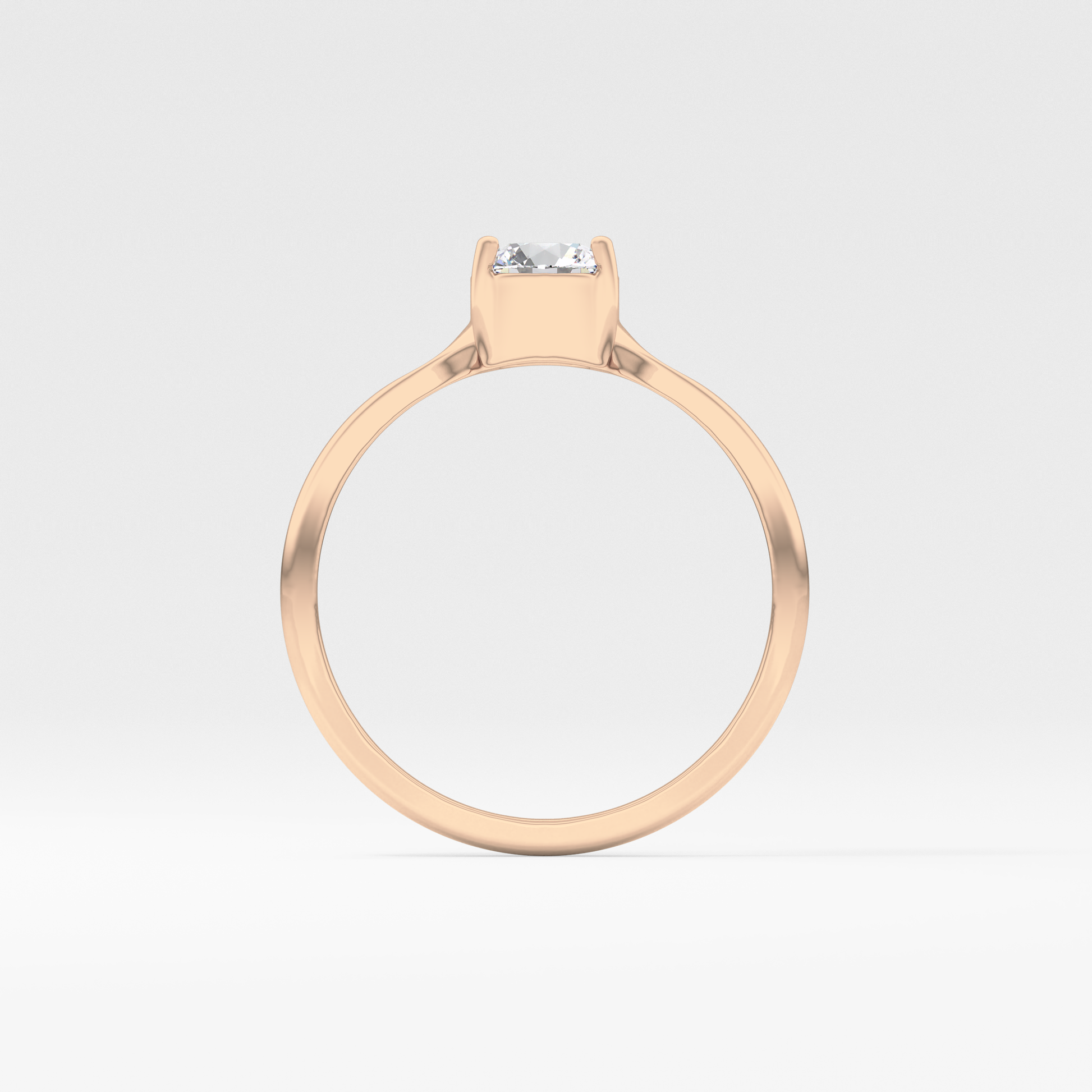 Emerald Solitaire Lab Grown Diamond Engagement Ring