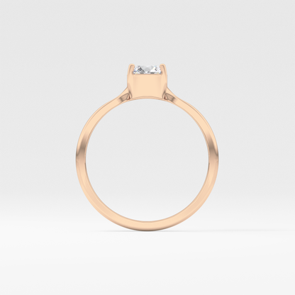 Emerald Solitaire Lab Grown Diamond Engagement Ring