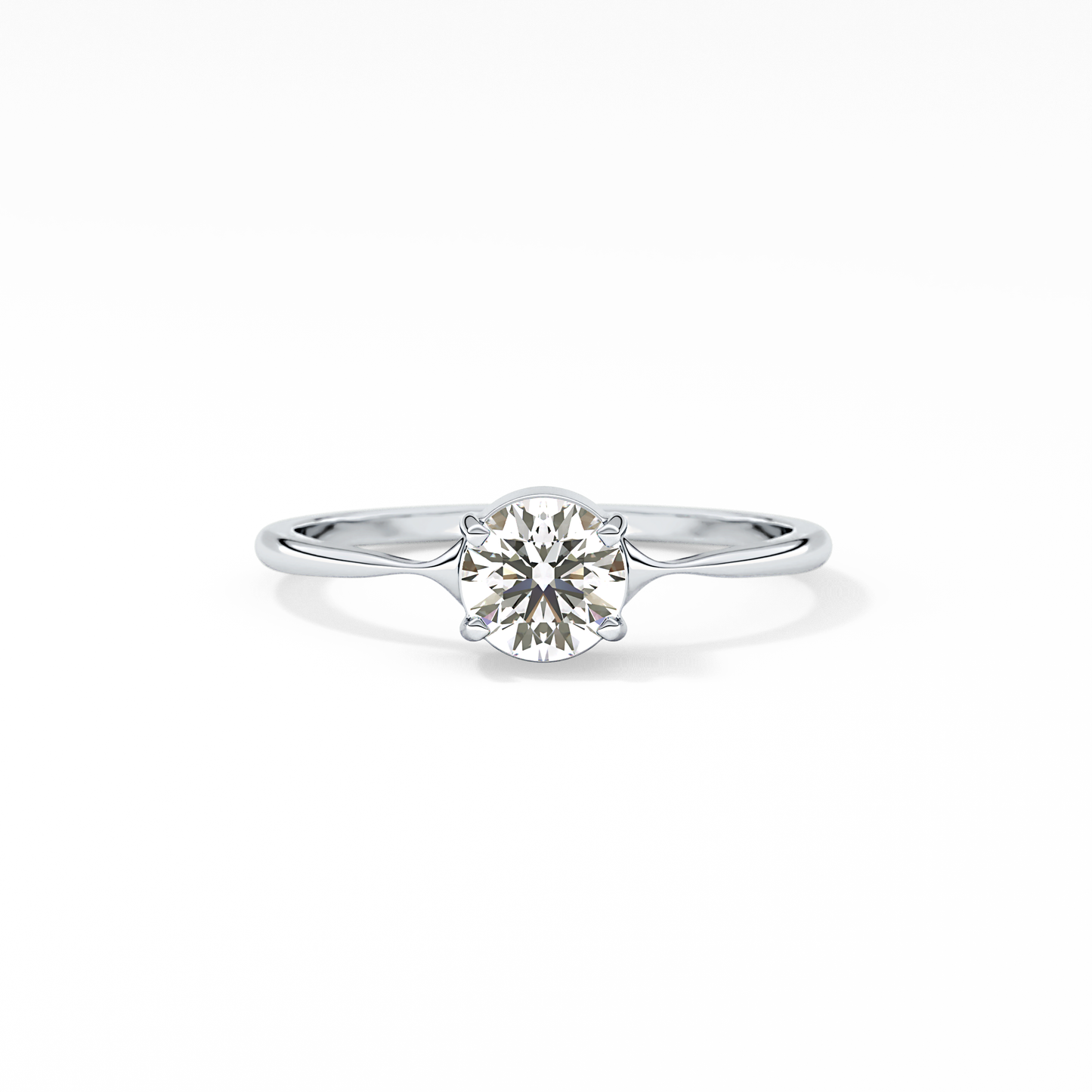 Emerald Solitaire Lab Grown Diamond Engagement Ring