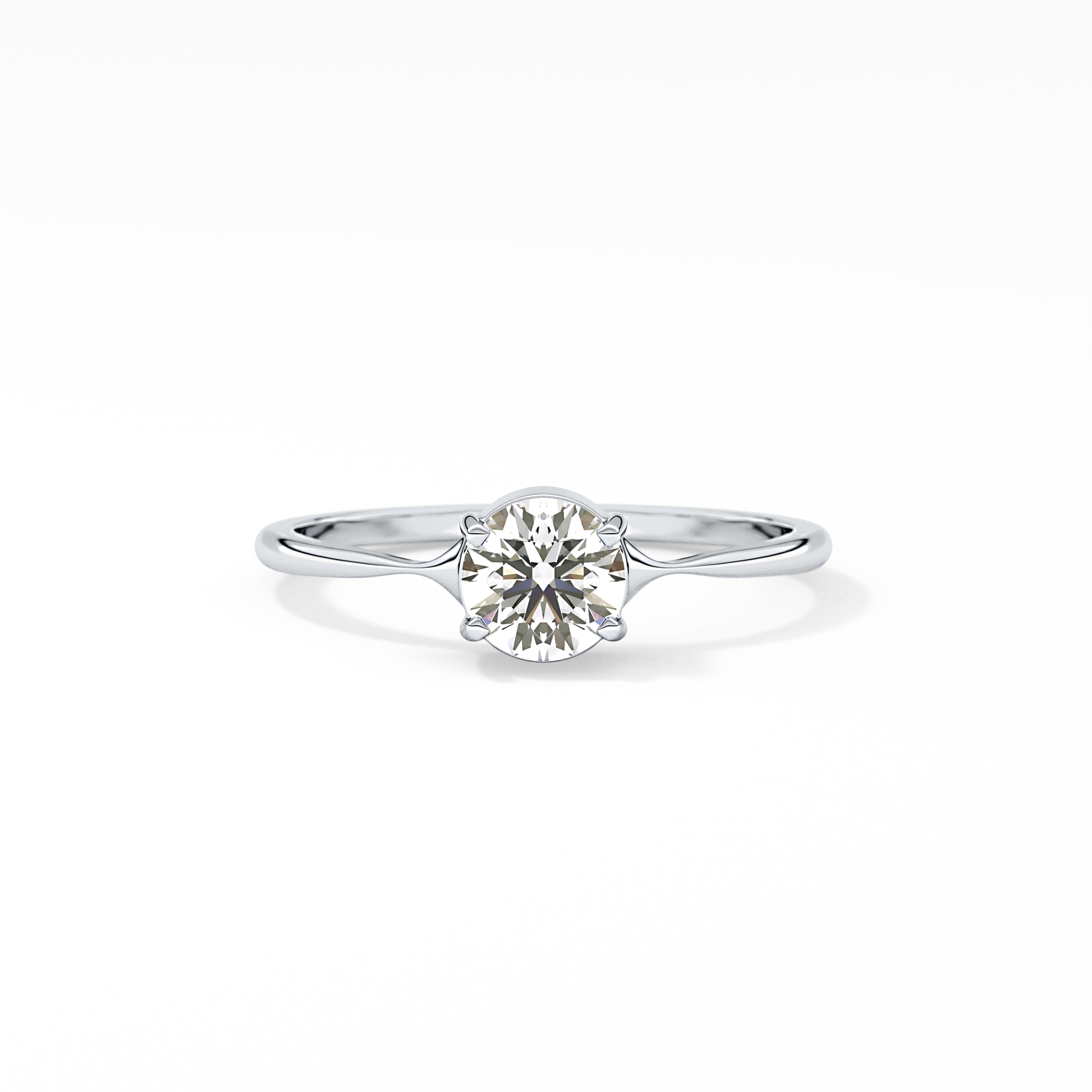 Emerald Solitaire Lab Grown Diamond Engagement Ring
