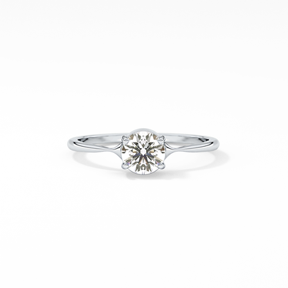 Emerald Solitaire Lab Grown Diamond Engagement Ring