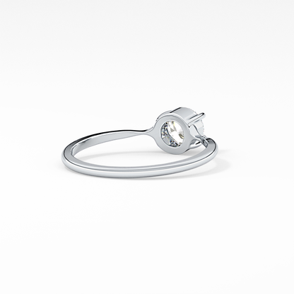 Emerald Solitaire Lab Grown Diamond Engagement Ring