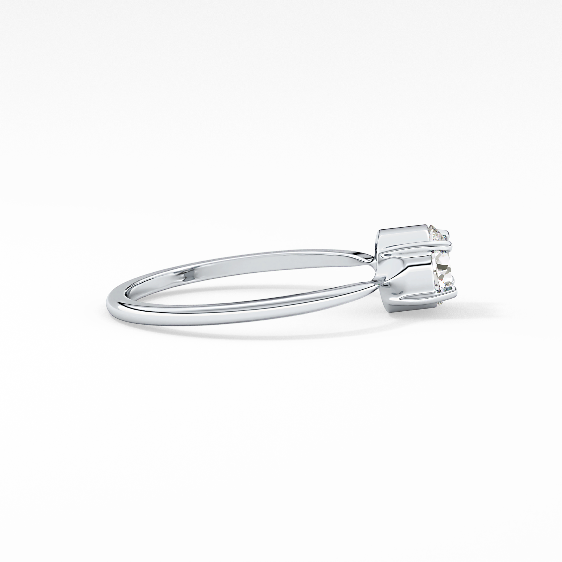 Emerald Solitaire Lab Grown Diamond Engagement Ring