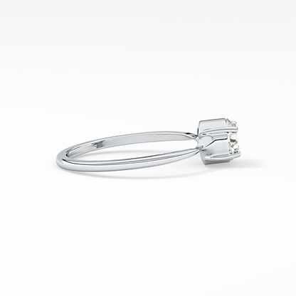 Emerald Solitaire Lab Grown Diamond Engagement Ring