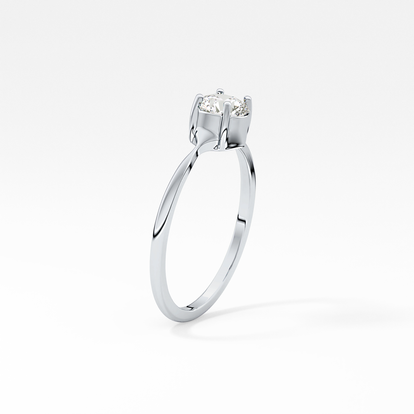Emerald Solitaire Lab Grown Diamond Engagement Ring