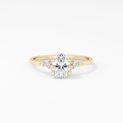 Emerald Solitaire Lab Grown Diamond Engagement Ring