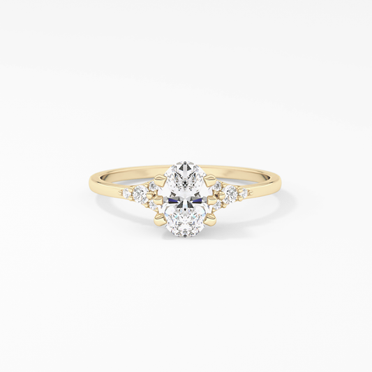 Emerald Solitaire Lab Grown Diamond Engagement Ring