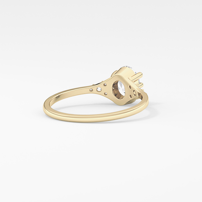 Emerald Solitaire Lab Grown Diamond Engagement Ring