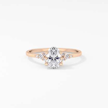 Emerald Solitaire Lab Grown Diamond Engagement Ring