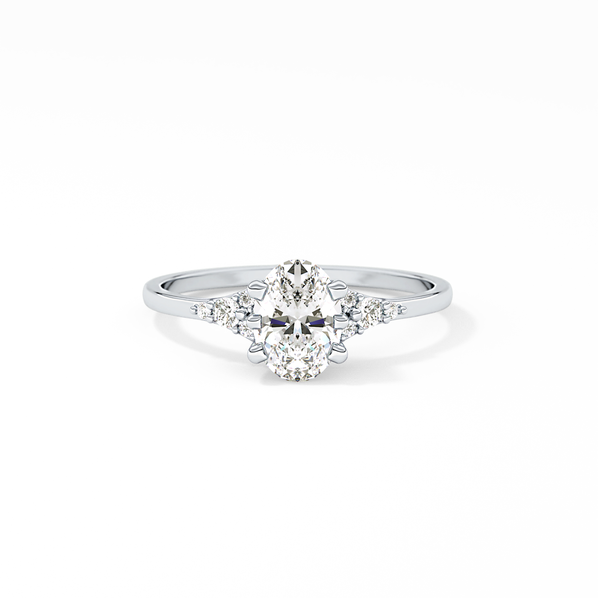 Emerald Solitaire Lab Grown Diamond Engagement Ring