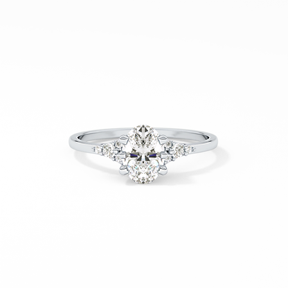 Emerald Solitaire Lab Grown Diamond Engagement Ring