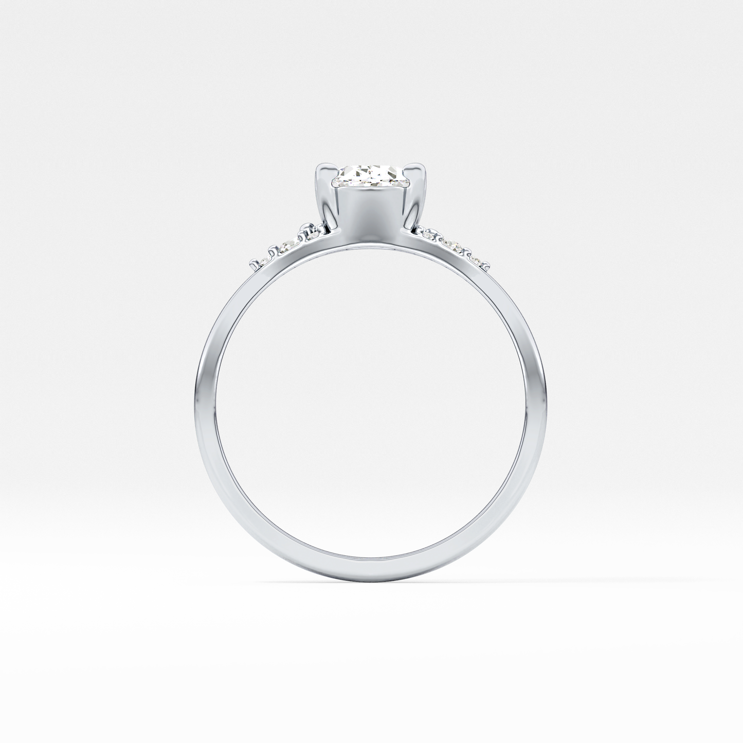 Emerald Solitaire Lab Grown Diamond Engagement Ring
