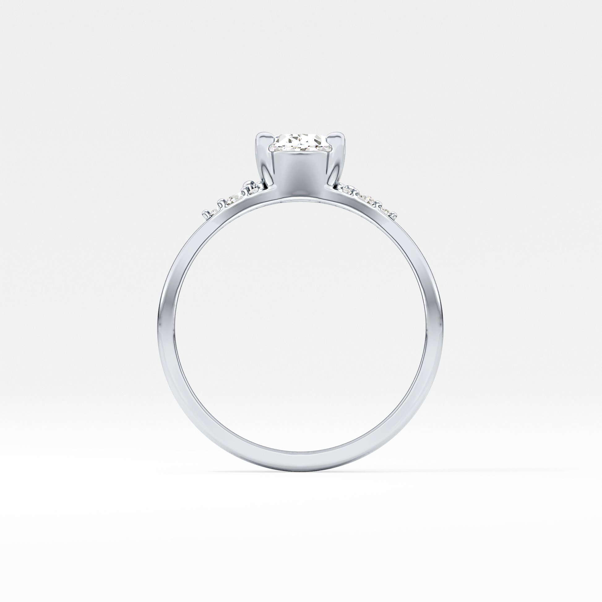 Emerald Solitaire Lab Grown Diamond Engagement Ring