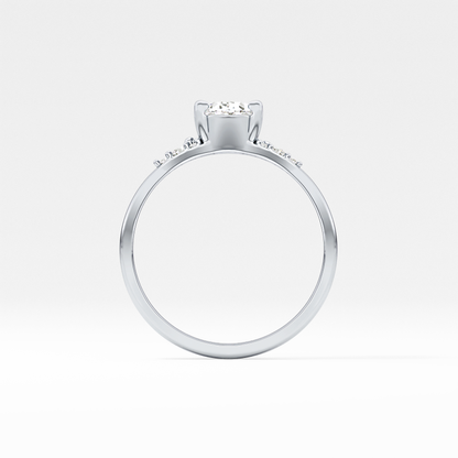 Emerald Solitaire Lab Grown Diamond Engagement Ring