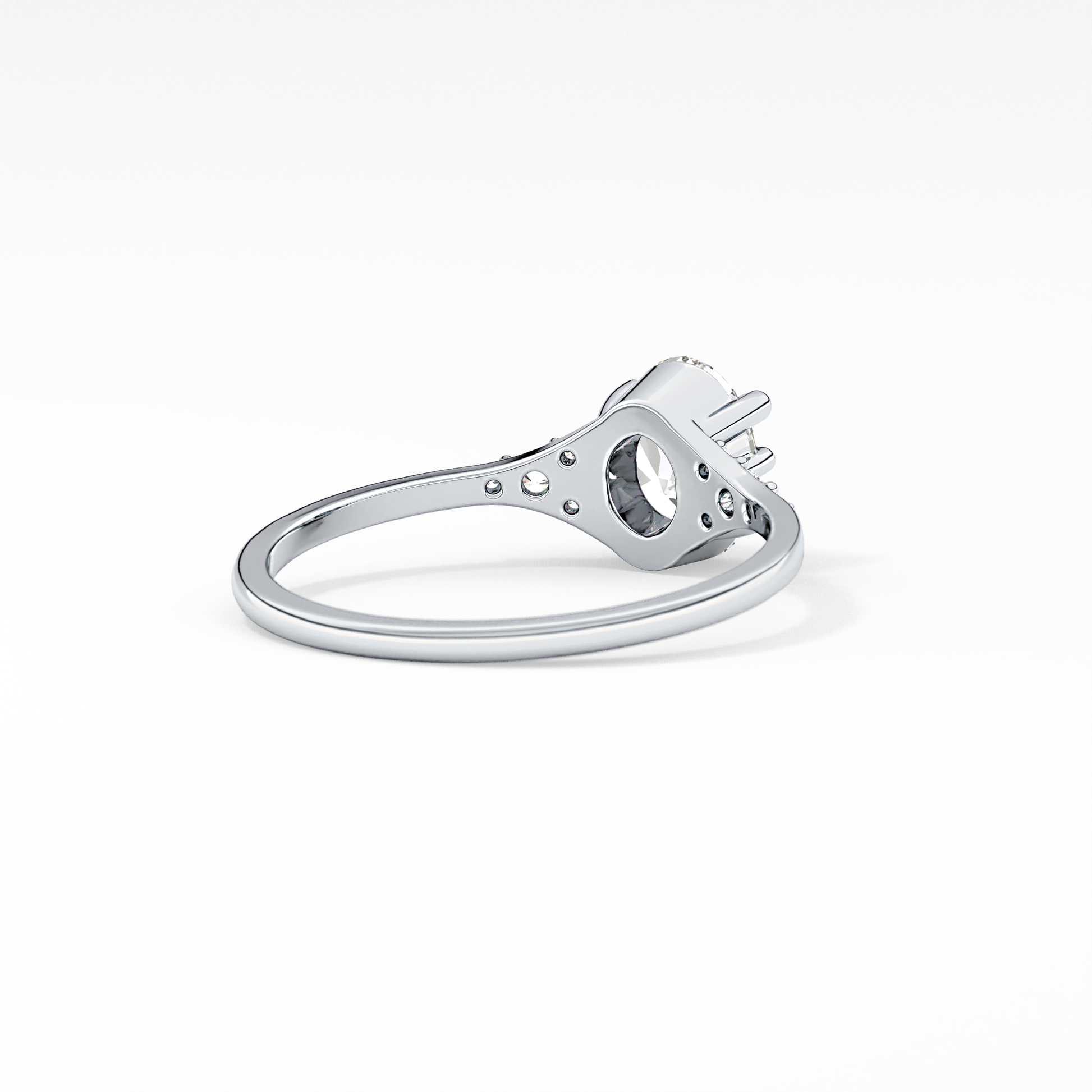Emerald Solitaire Lab Grown Diamond Engagement Ring