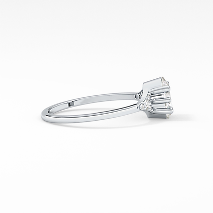 Emerald Solitaire Lab Grown Diamond Engagement Ring