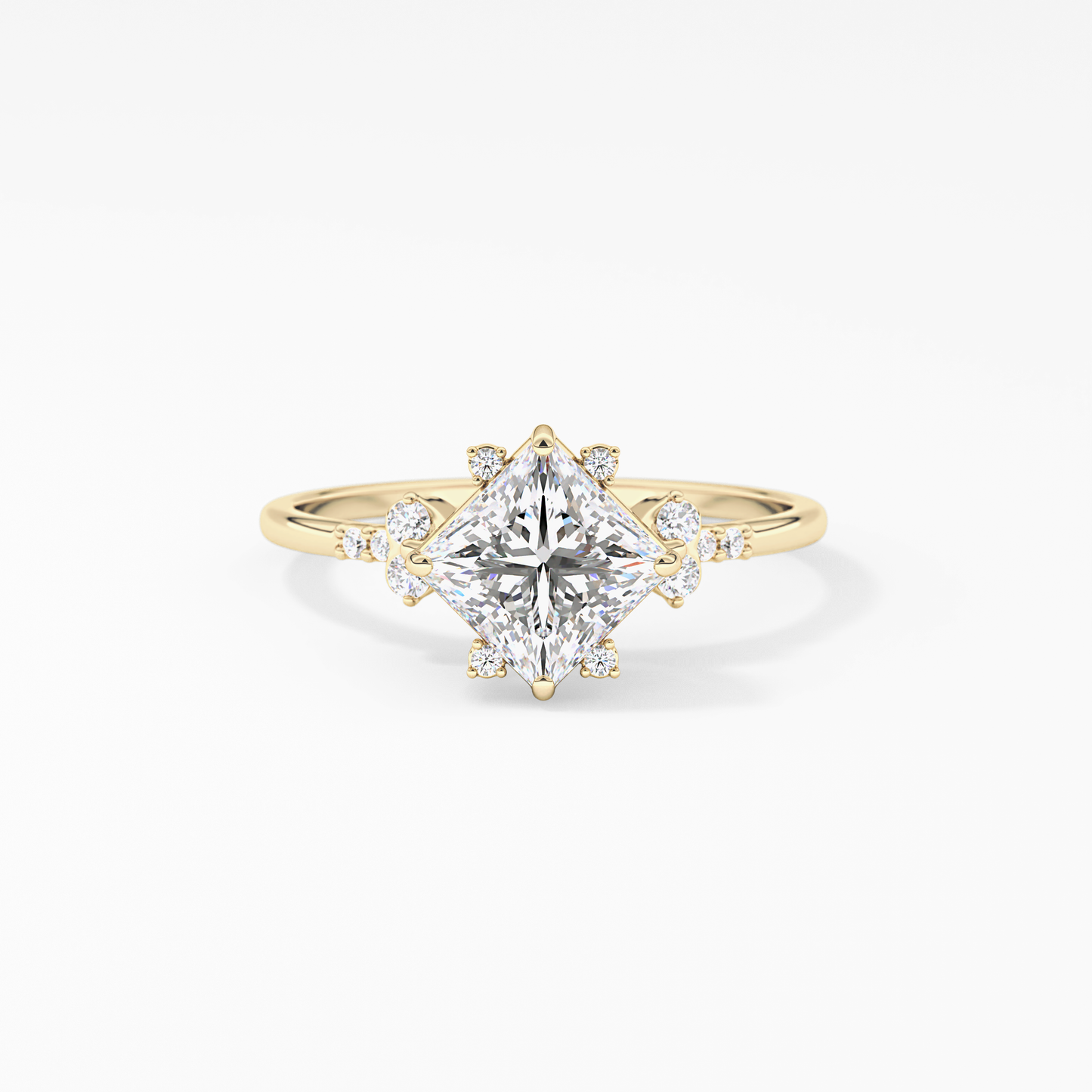 Emerald Solitaire Lab Grown Diamond Engagement Ring