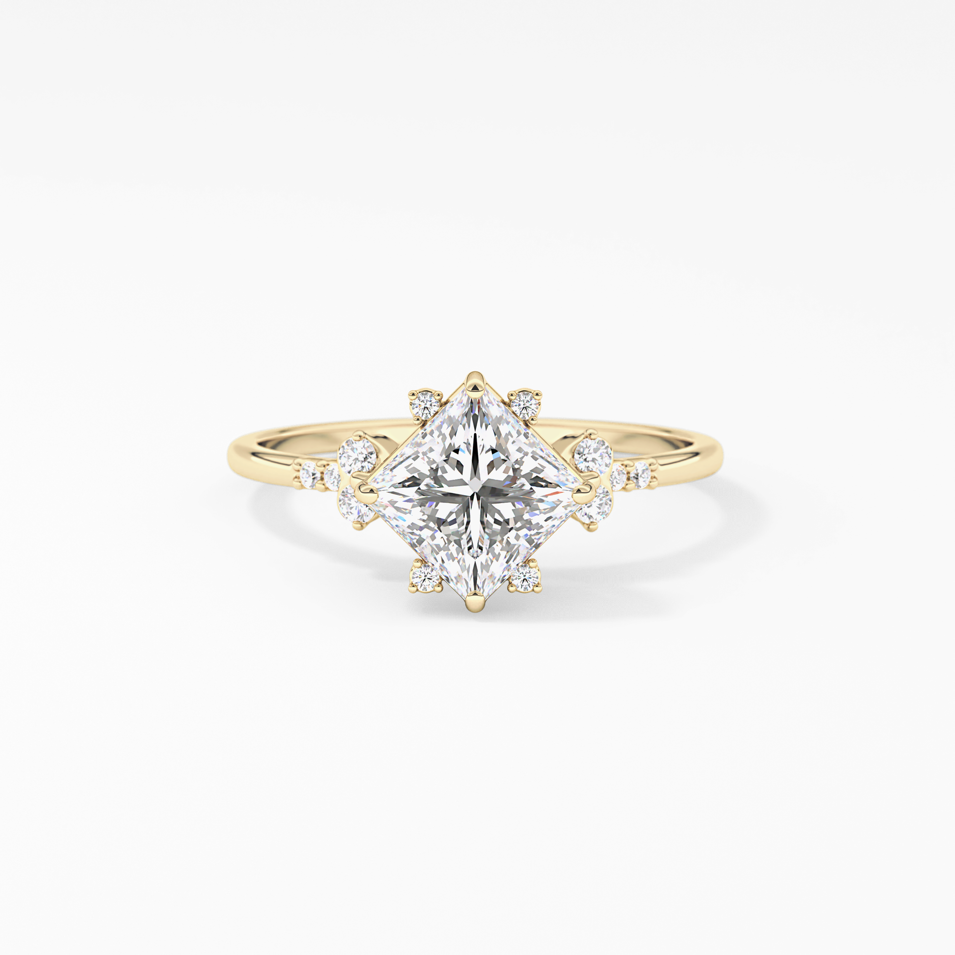 Emerald Solitaire Lab Grown Diamond Engagement Ring