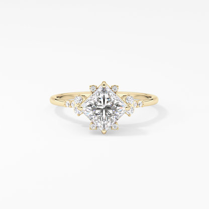 Emerald Solitaire Lab Grown Diamond Engagement Ring