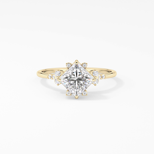 Emerald Solitaire Lab Grown Diamond Engagement Ring